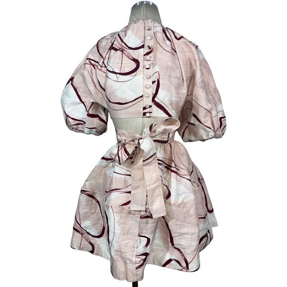 AJE Psychedelia Cut Out Mini Dress in Whimsical Dove 2 New Womens Cut out Party - Picture 6 of 16